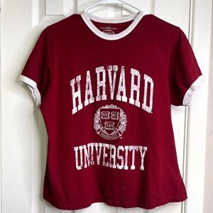 Harvard University Women's Cropped T-shirt Maroon Short Sleeves T-Shirt